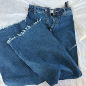 Zara High Waist Marine Straight Jeans Blue